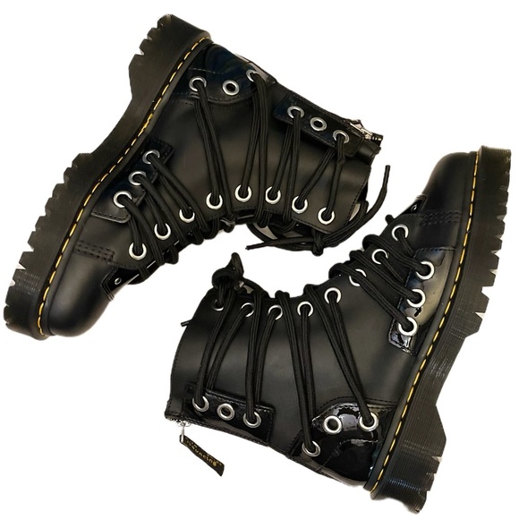 Dr. Martens Daria Bex Boots Grommets Leather Ankle Lucido Patent Lamper 11 EUC - Picture 2 of 9